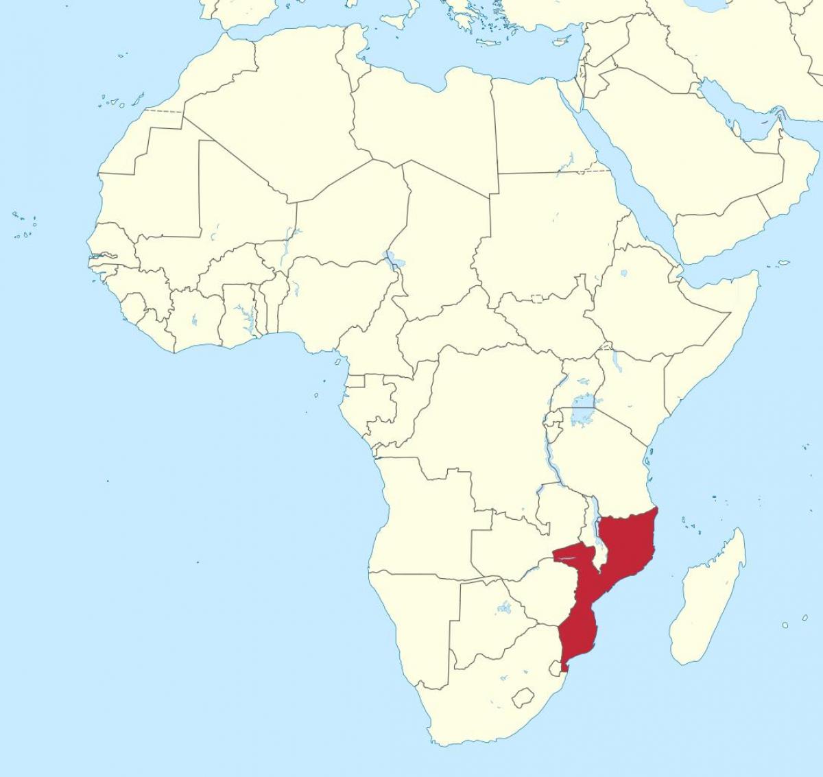 mapa de Mozambique áfrica
