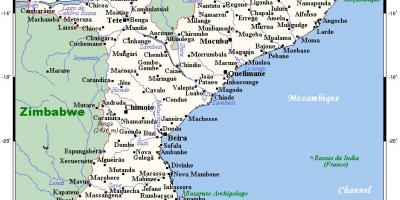 Mapa de ciudades de Mozambique